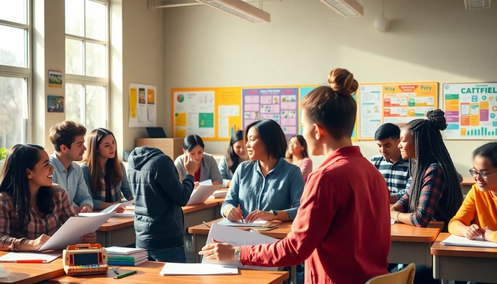 Students actively participating in Education activities in a vibrant, engaging classroom environment.