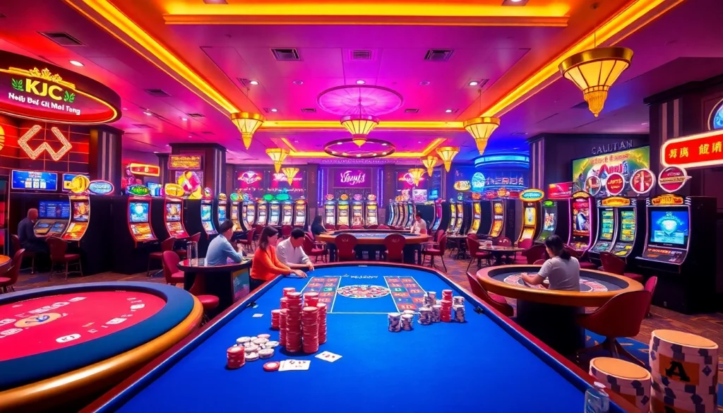 KJC AC 3 immersive casino experience with thrilling tables, dice, and slot machines.