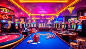 KJC AC 3 immersive casino experience with thrilling tables, dice, and slot machines.