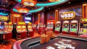 Trải nghiệm cảm giác cá cược trực tuyến đầy hồi hộp với liên kết truy cập W88 mới nhất được hiển thị trong một casino sang trọng.