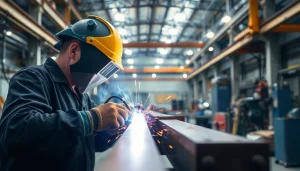 Welding structural steel in a dynamic industrial setting with focus on technique and safety.