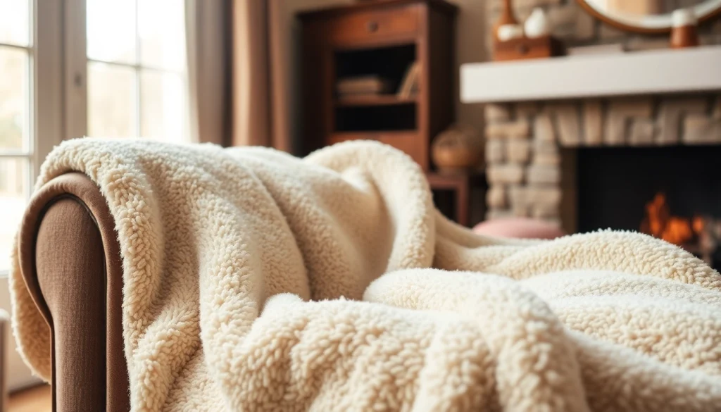 Fleece stof op een comfortabele stoel benadrukt de zachtheid en warmte van dit veelzijdige materiaal.