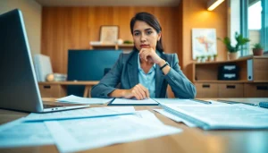 Engaged in interview preparation with notes and a laptop, focusing on readiness and professionalism.