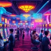 Experience the thrill of slot hoki in a modern casino setting with engaging players and dynamic visuals.