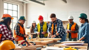 Students learning valuable skills at construction trade schools in texas through hands-on training.