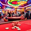 Engaging scene of online casinos for Oklahoma showcasing vibrant gaming tables and players.