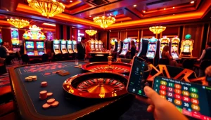 Trải nghiệm sự hứng khởi của tik88 tại một bàn casino sang trọng với những chiếc chip đầy màu sắc và bàn roulette.