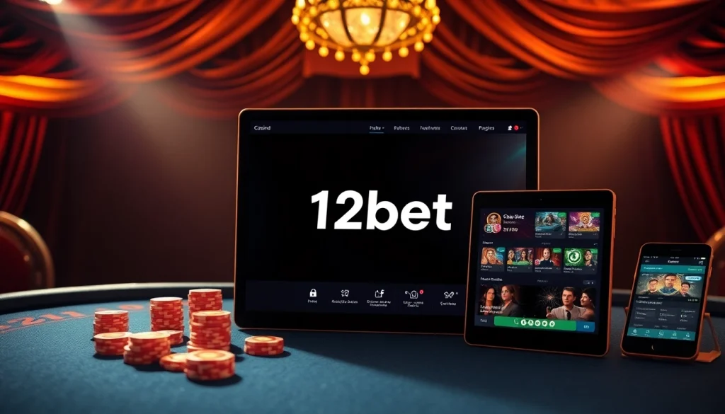 Experience thrilling online betting with 12bet's dynamic interface showcasing live games and promotions.