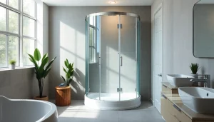 Erleben Sie die duschkabine 90x90 komplett in einem modernen Badezimmer mit stilvollen Akzenten.