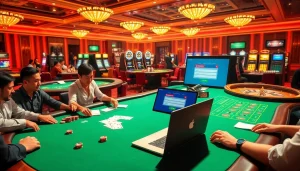 Experience thrilling sbobet login opportunities at a luxurious casino table setting with vibrant gaming action.