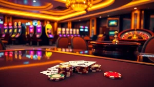 Engaging with the freebet Naga169 at a vibrant casino table, surrounded by gleaming chips and cards.