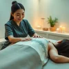 출장 massage services provided by a skilled therapist in a serene environment, showcasing professionalism and relaxation.