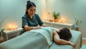 출장 massage services provided by a skilled therapist in a serene environment, showcasing professionalism and relaxation.