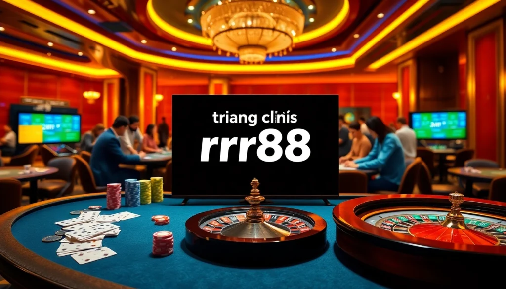 Immerse in the thrilling world of trang chủ rr88 with vibrant gaming tables and excitement.