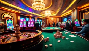 Players enjoying various casino games at https://nk88.sa.com/, showcasing excitement and luxury.