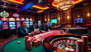 Experience high-stakes poker action at i9.bet with vibrant casino visuals.
