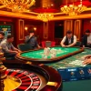 Vibrant casino gaming scene emphasizing https://shbet.law/ with roulette, poker, and thrilled players.