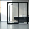 Stylish shower door black frame in a modern bathroom design, showcasing elegance and sophistication.