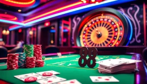 Experience the energetic thrill of FLY 88 at a vibrant casino table with high stakes play.