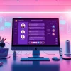 Interactive character AI NSFW chat interface with avatars in a vibrant digital landscape.