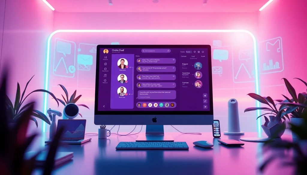 Interactive character AI NSFW chat interface with avatars in a vibrant digital landscape.