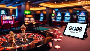Engage in thrilling gameplay at https://qq88.life/ with luxurious casino elements and vibrant poker setups.