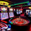 Experience excitement with onicplay login through vibrant casino visuals featuring slot machines, roulette, and poker chips.