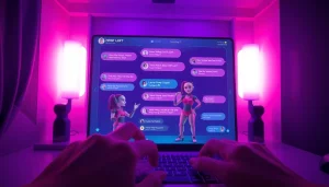 Engaging experience with NSFW AI chatbots in a modern digital setting, showcasing interactive avatars and chat interfaces.