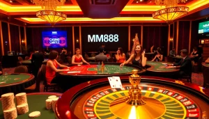 Players enjoying the thrilling MM88 casino experience with vibrant games and exciting betting action.