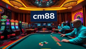Players enjoying cm88 casino games in a vibrant and luxurious setting filled with excitement.