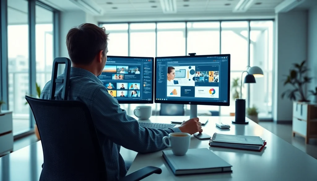 웹사이트 제작을 위한 전문적인 디자인 작업환경을 보여주는 이미지