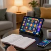 Engaging online สล็อต gameplay scene with a person using a tablet for strategic betting