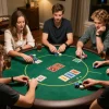 N188 players enjoying a thrilling poker game with colorful chips and community cards visible