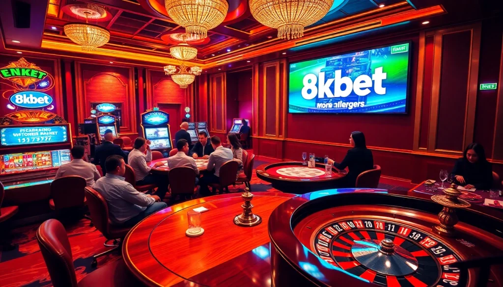 Experience the high-stakes thrills at 8kbet casino with vibrant tables and exciting gameplay.