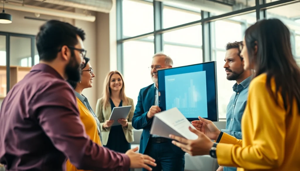 Collaborative team session on change management consulting with dynamic professionals in action.