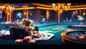 Vivez l'excitation du casino en ligne France avec des visuels de jeux en ligne vibrants mettant en vedette le poker et la roulette.