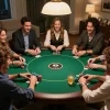 Engaged friends enjoying poker night, showcasing the finest aspects of a slot server thailand no 1 gathering.