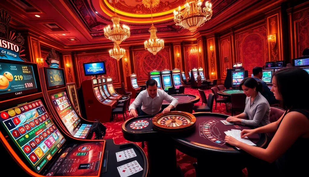 Vivez une expérience de jeu immersive avec le casino en ligne France, présentant des tables vibrantes et des joueurs enthousiastes.
