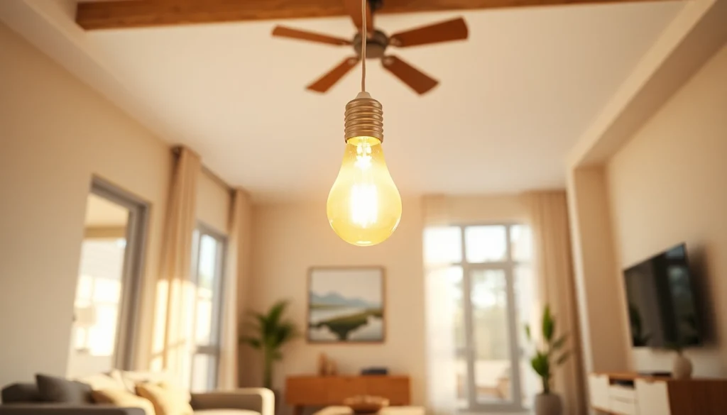 Illuminate your space with a19 led bulb in a cozy modern living room setting.
