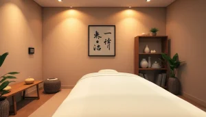 편안한 분위기와 에센셜 오일이 있는 매력적인 인천마사지 치료실.