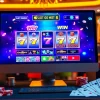Play slot demo games in a vibrant online casino environment with thrilling win animations.