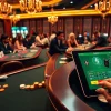 Scène engageante de jeux en ligne avec des joueurs profitant des services de casino en ligne France et des tables luxueuses.