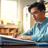 Hiring someone to take lsat for you while studying in a bright, cozy environment.