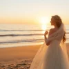 Capture the essence of Carmel wedding photography with a romantic sunset beach scene featuring a couple.