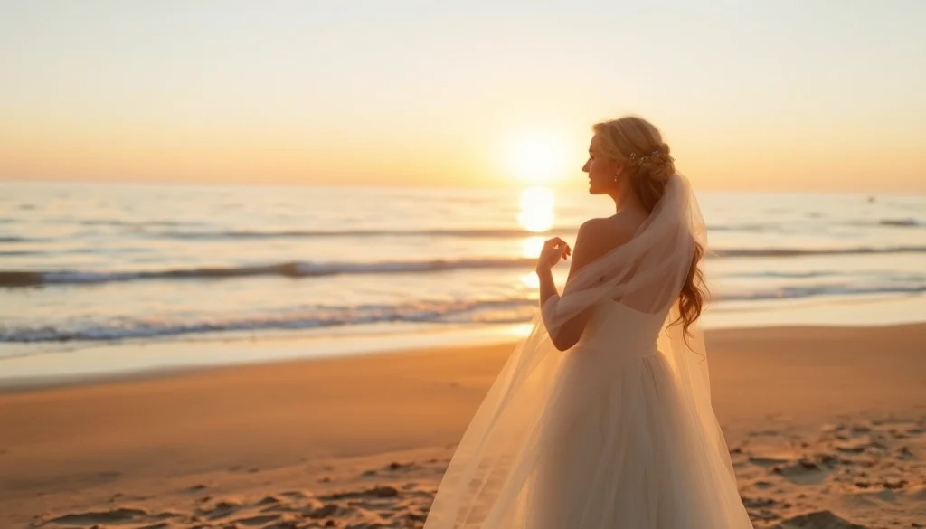 Capture the essence of Carmel wedding photography with a romantic sunset beach scene featuring a couple.