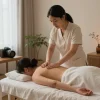 Relaxing 인계동마사지 session in a serene spa environment with calming decor.
