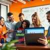 SEO Agency Clearwater team collaborating on digital marketing strategies in a modern office.