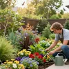 Transform your outdoor space with professional gardening and landscaping services, featuring a gardener care for vibrant plants.