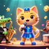 Vivi l'emozione con Siti non AAMS sicuri che presentano personaggi animati in una vivace scena di casinò.