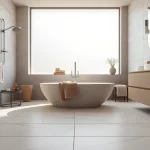 Revamped bathroom renovations near me featuring modern design elements and serene ambiance.